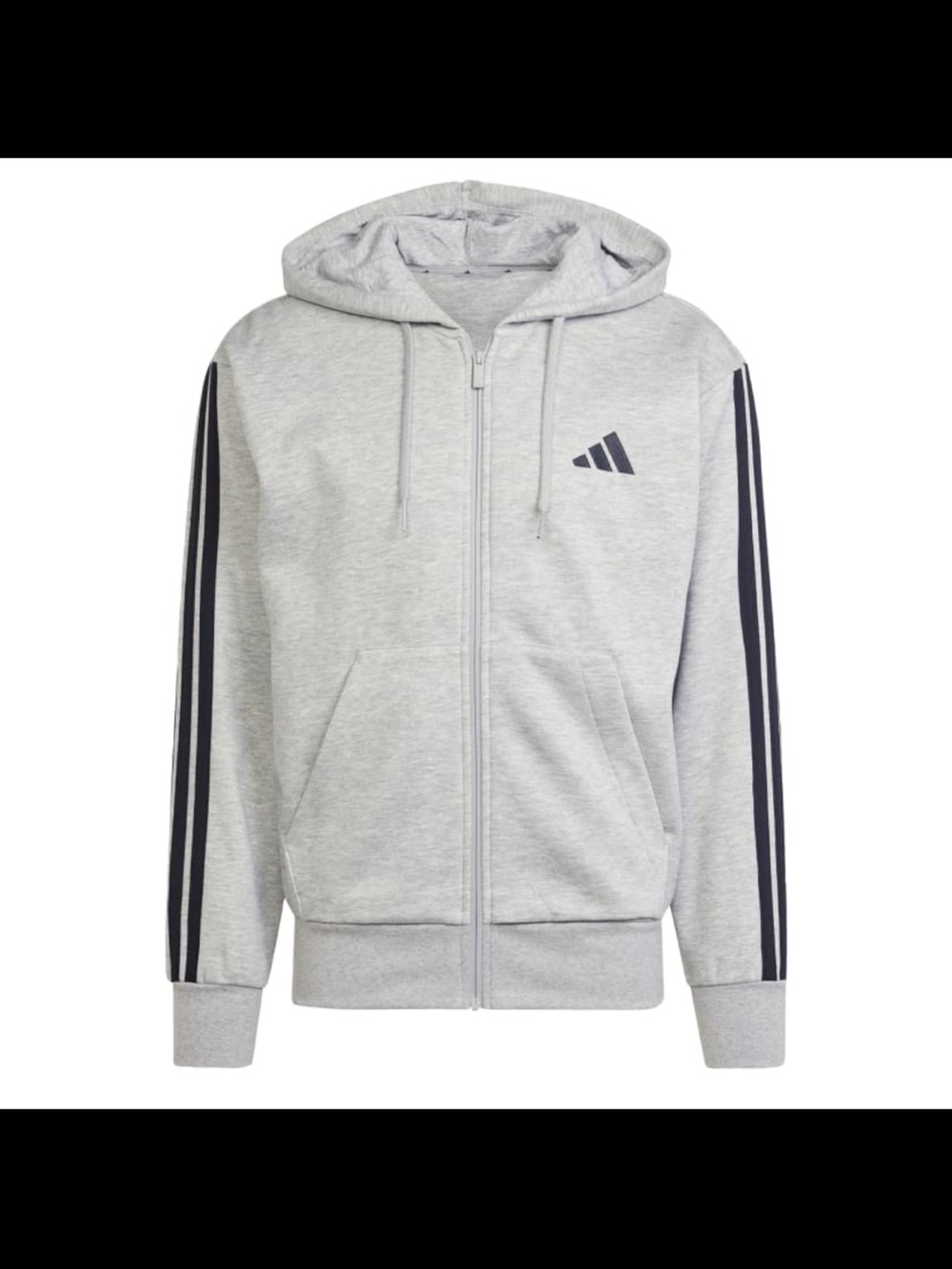 adidas men Essentials 3-Stripes Fleece Hoodie